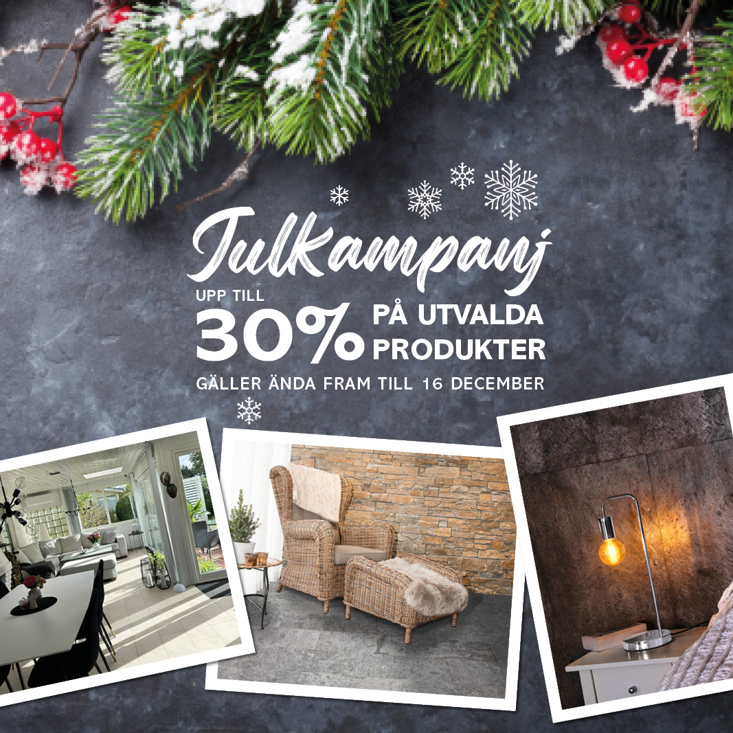 Inomhusbilder med reklamknappen Julkampanj