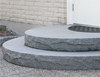 Granit trappa halvrund