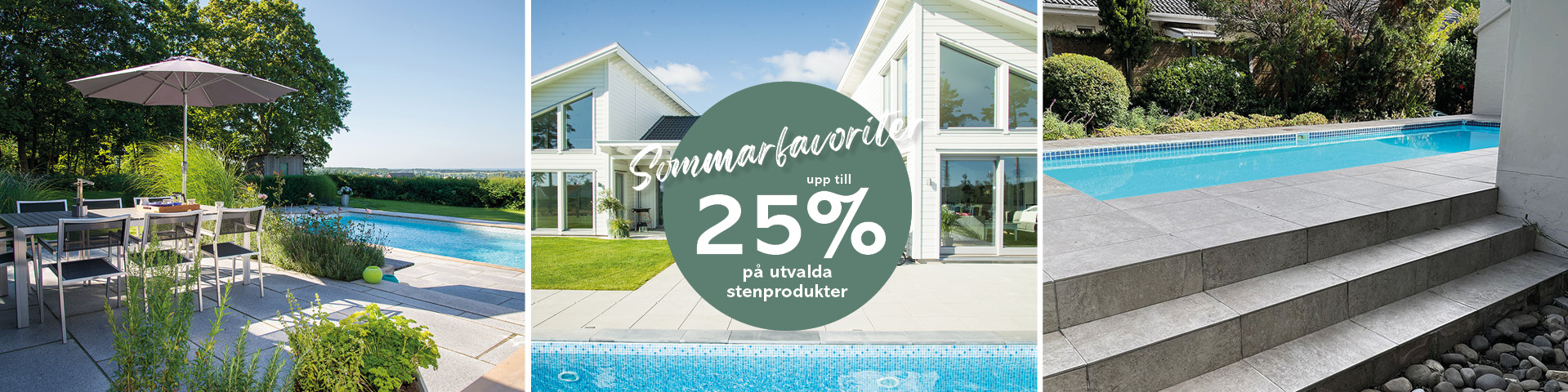 Trädgårdsbilder med reklamknappen Sommarfavoriter