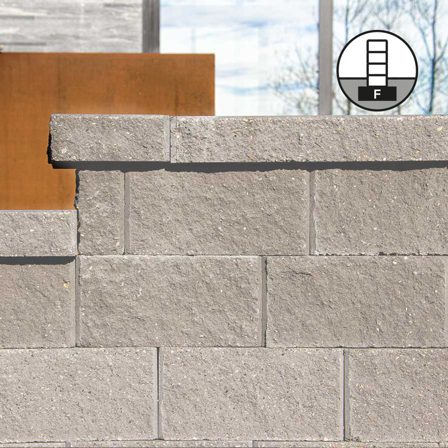Garden Wall plus grå rak 30,5x23x15 cm