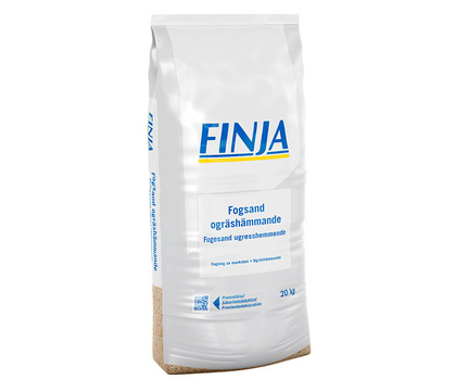 Säck med Finjas ogräshämmande fogsand.