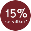  15% rabatt med villkor