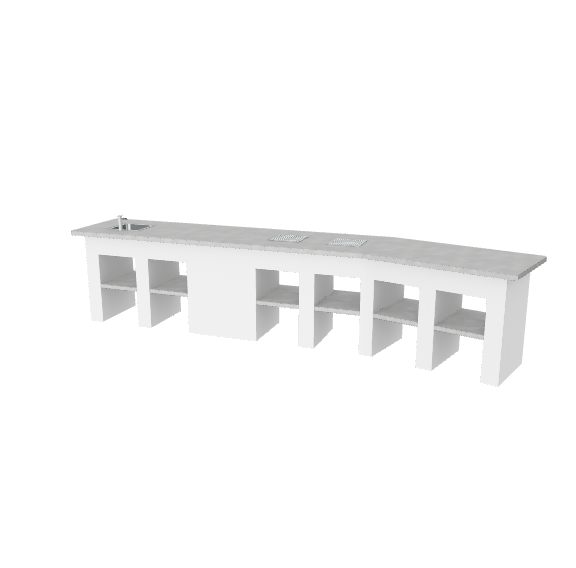 3D-bild på ett utekök.