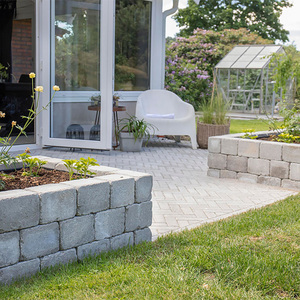 Labyrint Antik Mini i grått – mursten till trädgårdsmurar