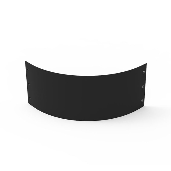 Kantstål i båge i svart med höjd 180mm och radie 28 cm