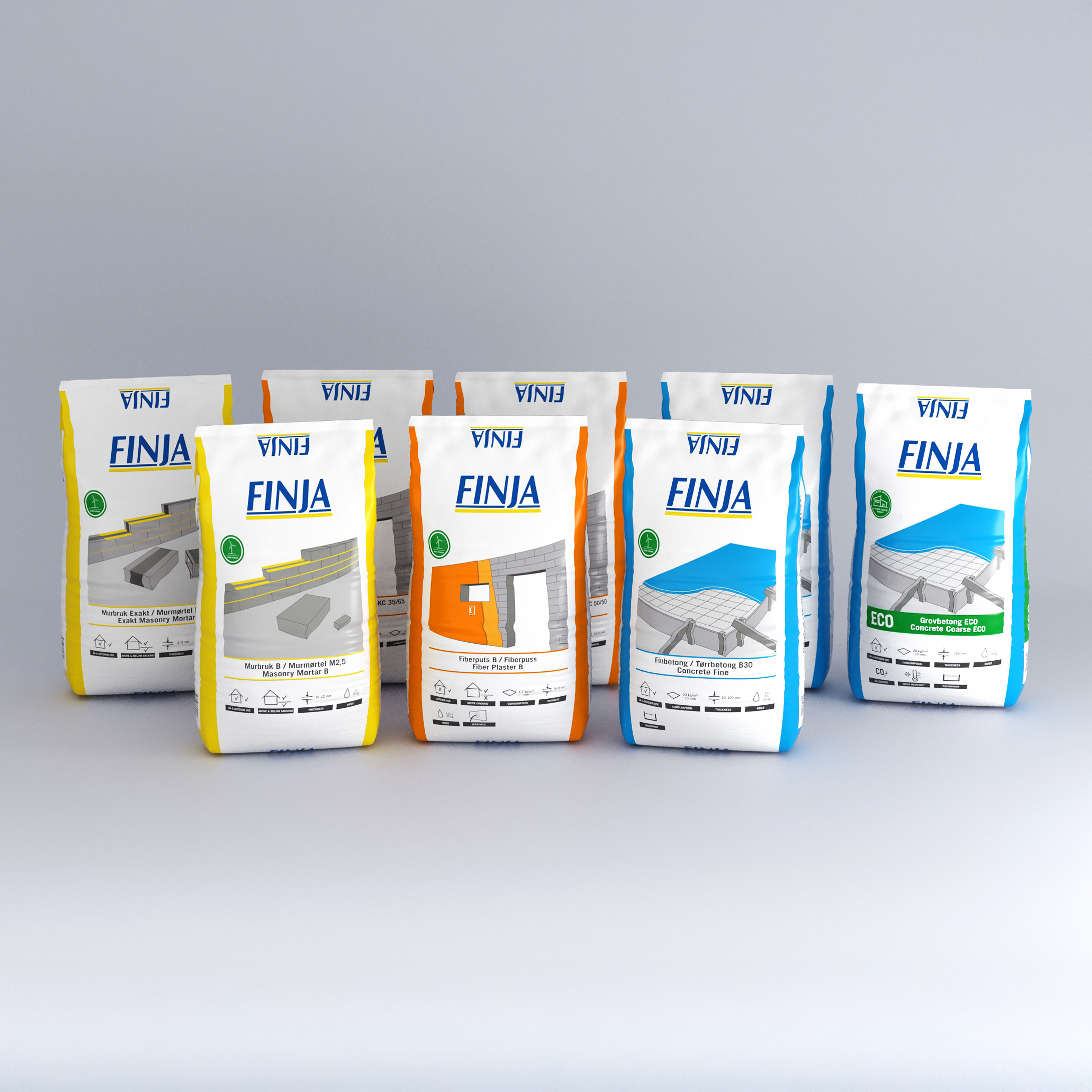 Färgglada plastsäckar från Finja.