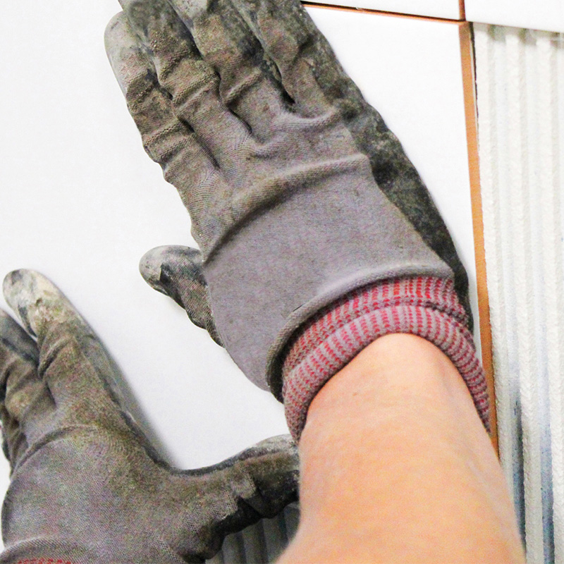 Plattsättning med fix.