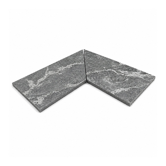 GK 20 Poolkant Granit Gråmelerad hörn H+V 60x30x2 cm