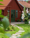 Kalksten röd oregelbunden Öland, tjocklek 3-6 cm