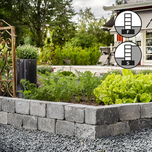 Villablock i antracit – mursten till trädgårdsmurar