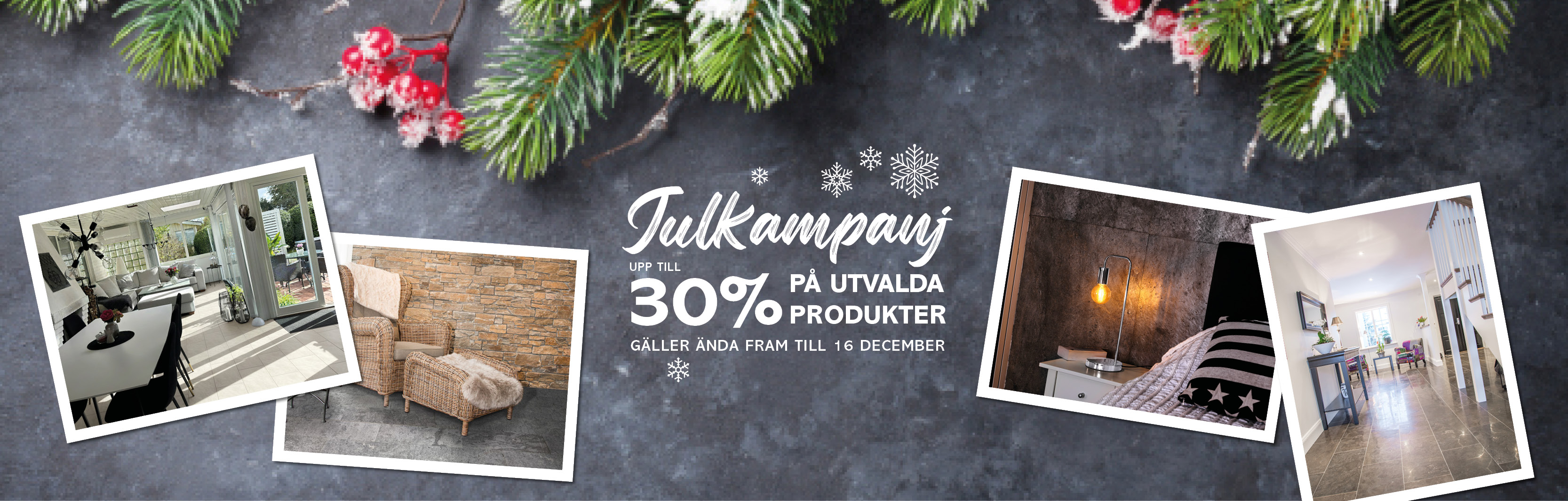 Inomhusbilder med reklamknappen Julkampanj