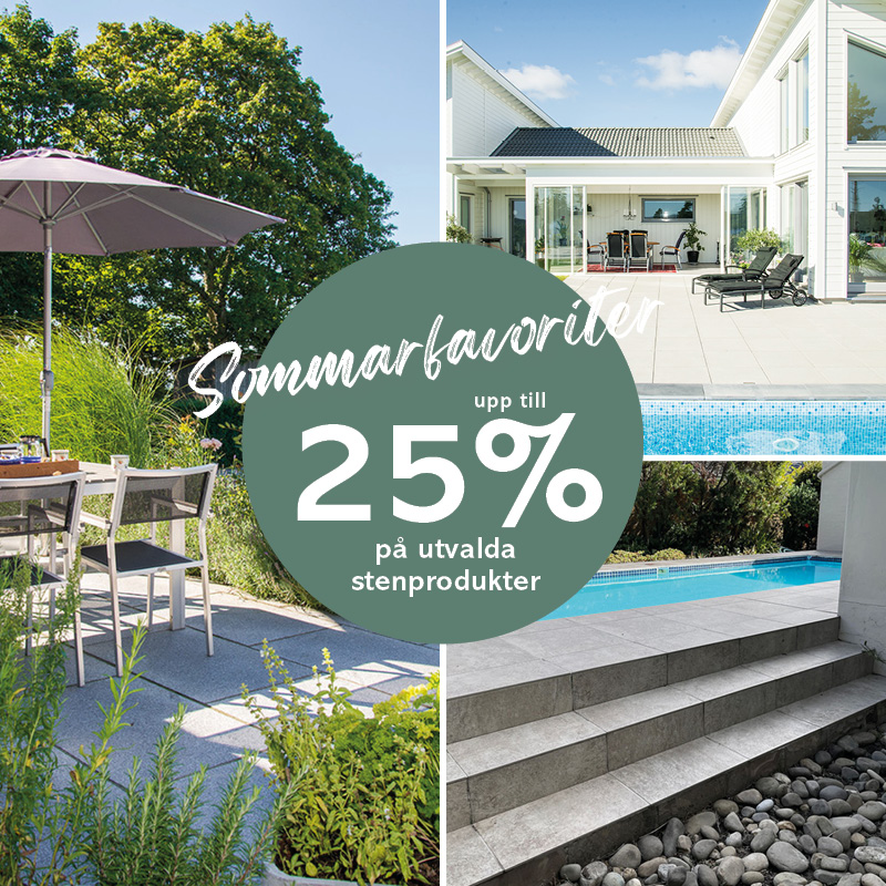 Trädgårdsbilder med reklamknappen Sommarfavoriter