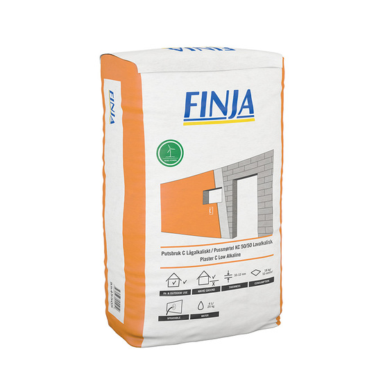 Finja Putsbruk C Lågalkaliskt, 25 kg