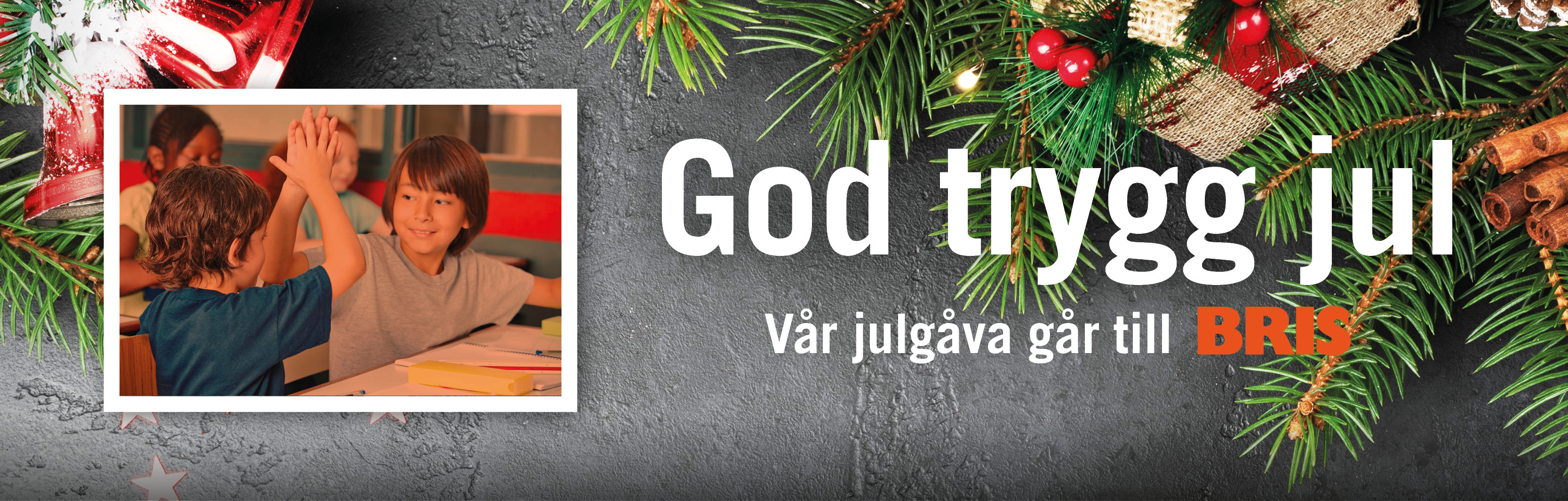 Julkort med gåva till BRIS.
